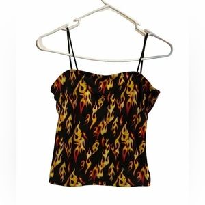 Flame detailed shirt from Rue 21 with thin black straps.